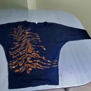 Black Shirt with metal beading